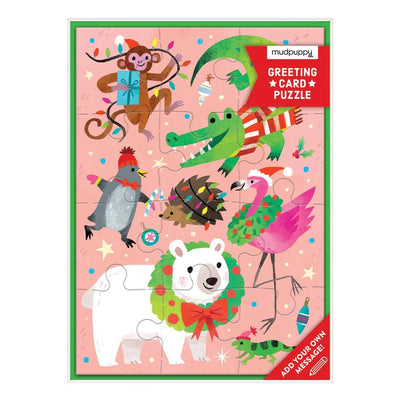 Merry Animals Greeting Card Puzzle - Lemon And Lavender Toronto