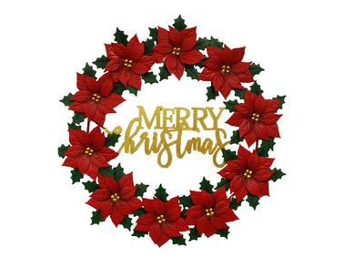 Merry Christmas Poinsettia Wreath - Lemon And Lavender Toronto