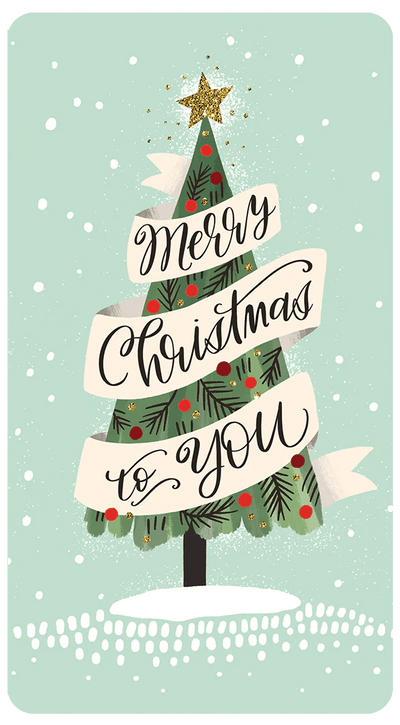 Merry Christmas To You Tree Christmas Card Money Holder - Lemon And Lavender Toronto