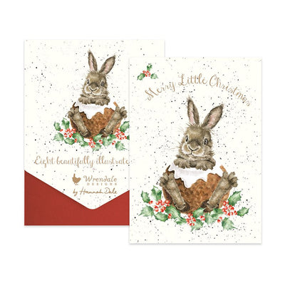 MERRY LITTLE CHRISTMAS PUDDING' RABBIT CARD PACK - Lemon And Lavender Toronto