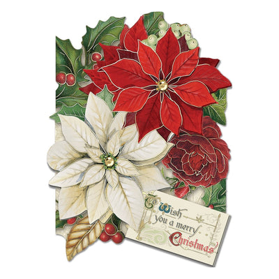 Merry Poinsettias Boxed Holiday Cards - Set of 12 - Lemon And Lavender Toronto