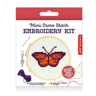 Mini Cross Stitch Embroidery Kit - Butterfly - Lemon And Lavender Toronto