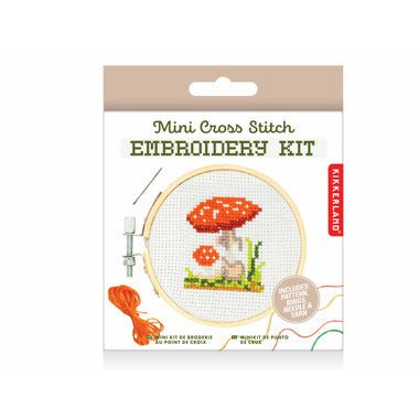 Mini Cross Stitch Embroidery Kit - Mushroom - Lemon And Lavender Toronto