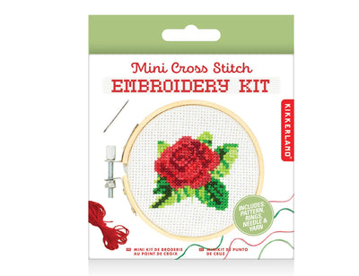 Mini Cross Stitch Embroidery Kit - Rose - Lemon And Lavender Toronto