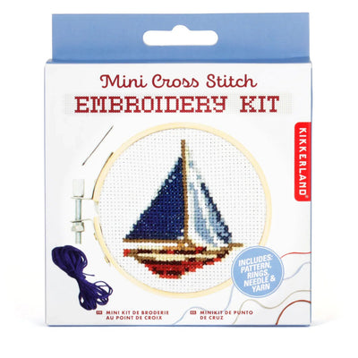 Mini Cross Stitch Embroidery Kit - Sailboat - Lemon And Lavender Toronto