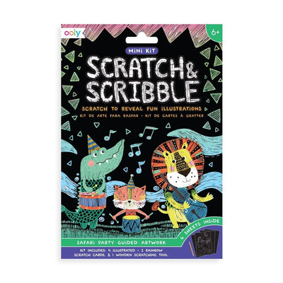 Mini Scratch & Scribble Art Kit: Safari Party - Lemon And Lavender Toronto