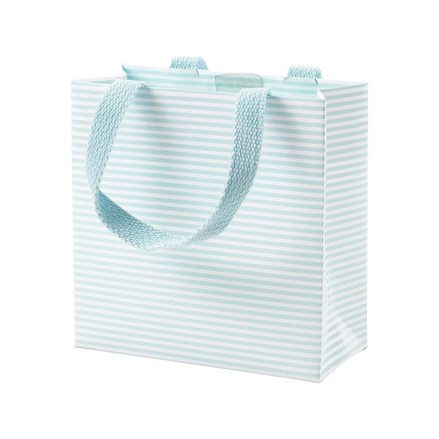 Mini Stripe Small Square Gift Bag in Robin&