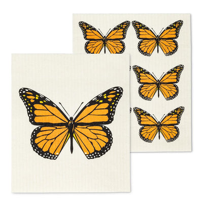 Monarch Butterfly Dishcloths. Set of 2 - Lemon And Lavender Toronto