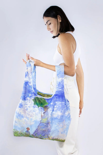 Monet | Woman with a Parasol - Medium Reusable Bag - Lemon And Lavender Toronto