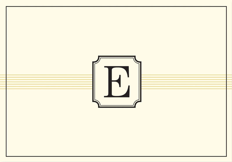 Monogram Note Cards: E - Lemon And Lavender Toronto