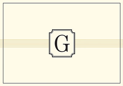 Monogram Note Cards: G - Lemon And Lavender Toronto