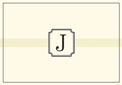 Monogram Note Cards: J - Lemon And Lavender Toronto