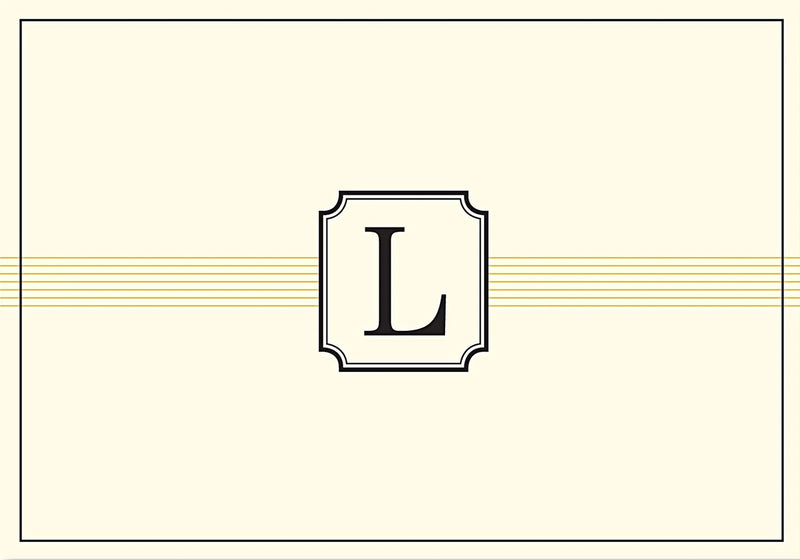 Monogram Note Cards: L - Lemon And Lavender Toronto