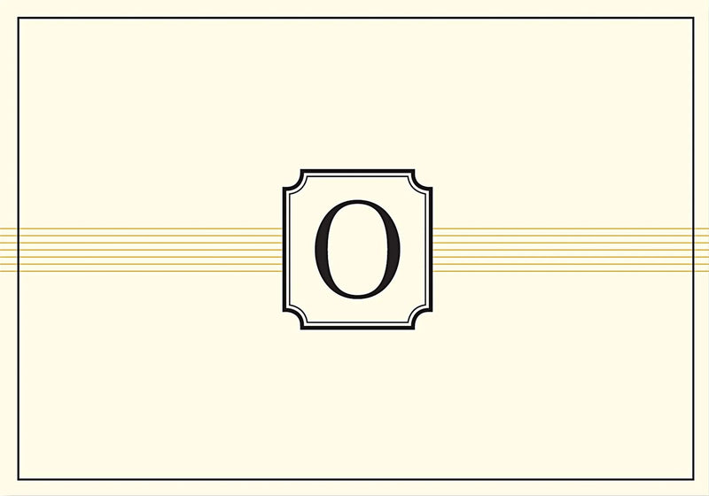 Monogram Note Cards: O - Lemon And Lavender Toronto
