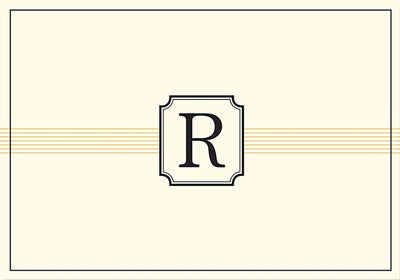 Monogram Note Cards: R - Lemon And Lavender Toronto