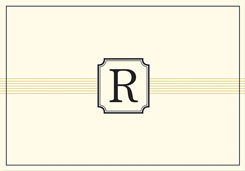 Monogram Note Cards: R - Lemon And Lavender Toronto