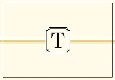 Monogram Note Cards: T - Lemon And Lavender Toronto