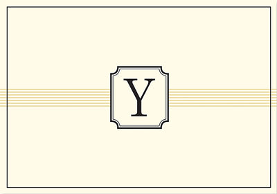 Monogram Note Cards: Y - Lemon And Lavender Toronto