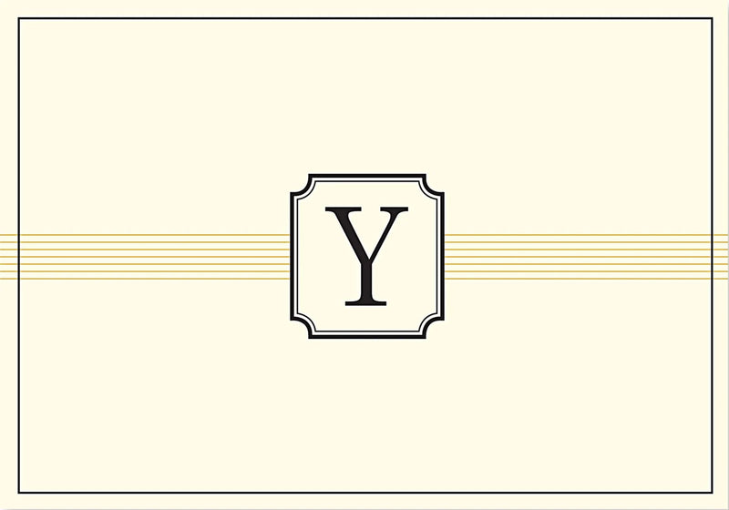 Monogram Note Cards: Y - Lemon And Lavender Toronto