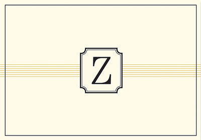 Monogram Note Cards: Z - Lemon And Lavender Toronto