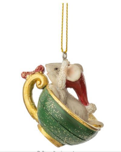 Mouse in Tea Cup Ornament - Lemon And Lavender Toronto