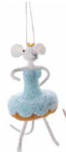 Mouse wearing a Donut Dress Ornament - Lemon And Lavender Toronto