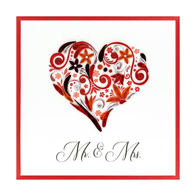 Mr And Mrs Heart Quilling Card - Lemon And Lavender Toronto