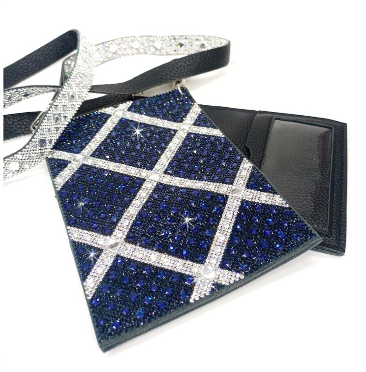 Navy Blue Cross Crystal Cellphone Purse - Lemon And Lavender Toronto