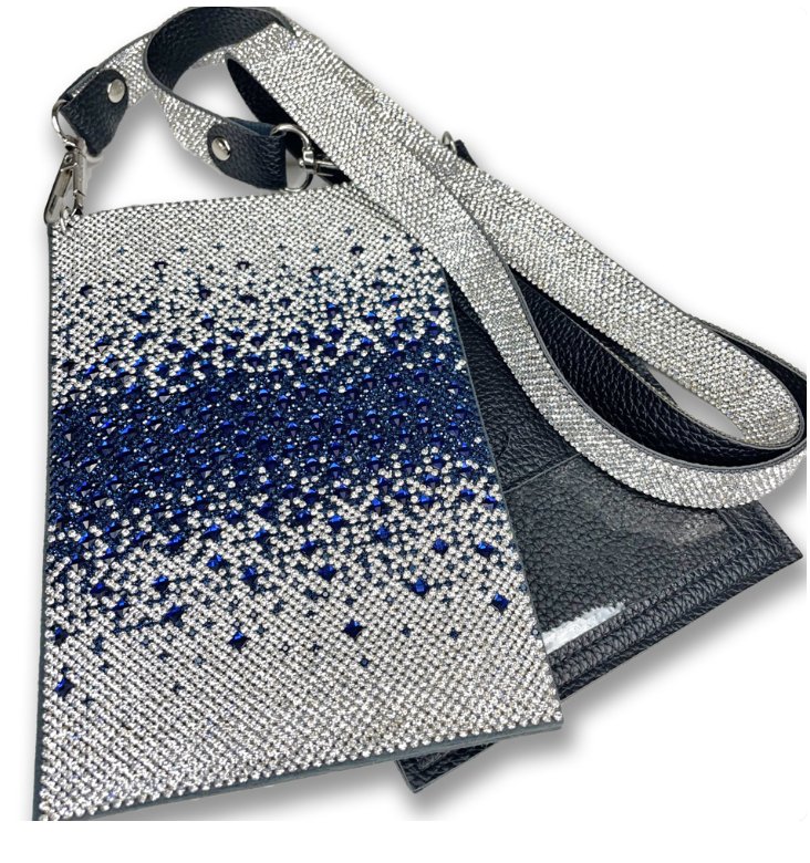 Navy Blue Ombre Crystal Cellphone Purse - Lemon And Lavender Toronto