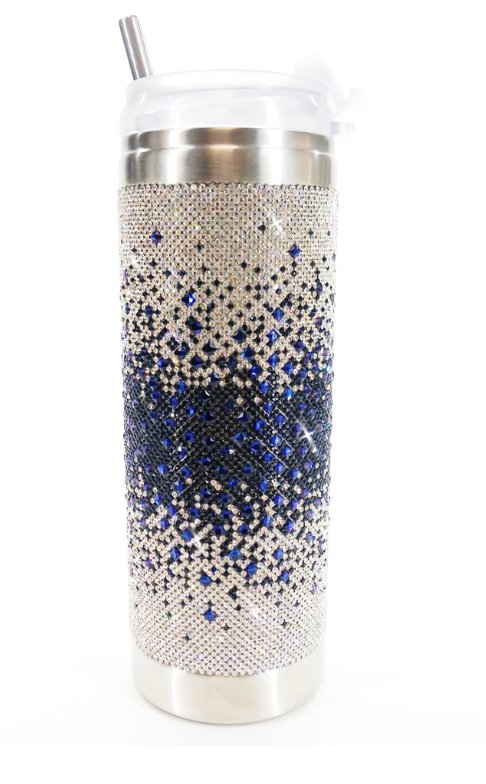 Navy Wave Ombre Bling Tumbler - Lemon And Lavender Toronto