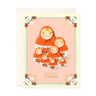 Nesting Dolls Thank You Greeting Card - Lemon And Lavender Toronto