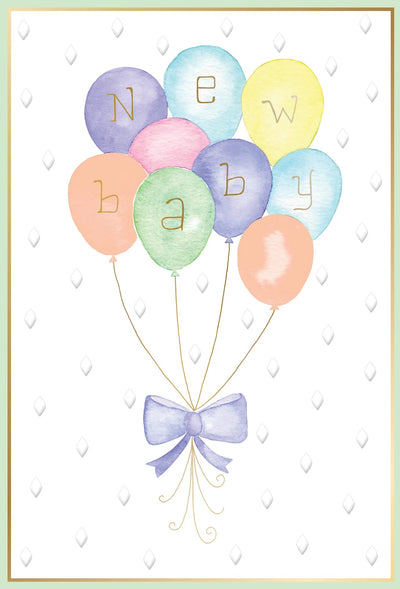 New Baby Balloons Baby Card - Lemon And Lavender Toronto