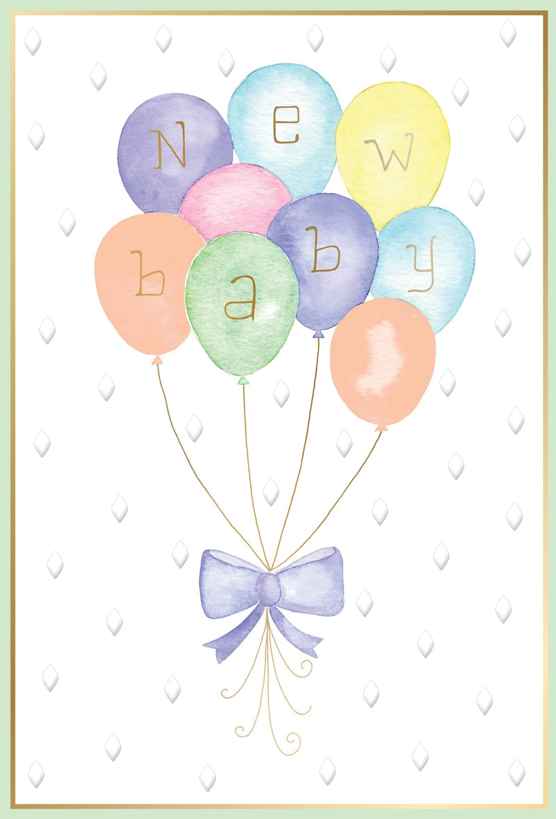 New Baby Balloons Baby Card - Lemon And Lavender Toronto