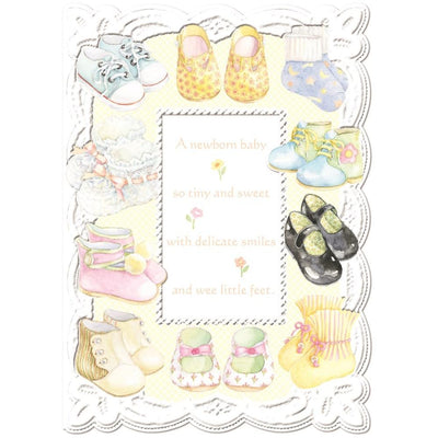 New Baby Booties Card - Lemon And Lavender Toronto