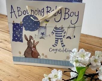 New Baby Boy Gift Bag - Lemon And Lavender Toronto