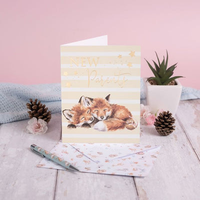 New Parents Family Fox Card - Lemon And Lavender Toronto