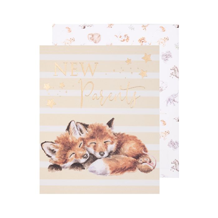 New Parents Family Fox Card - Lemon And Lavender Toronto