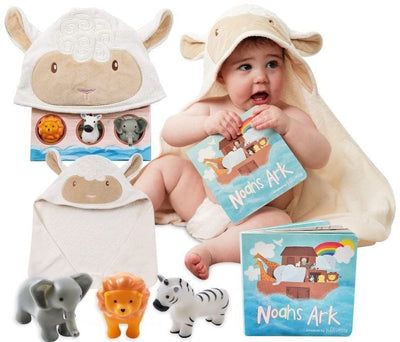 Noah's Ark Baby Gift Set w/ Book, Towel and Squirt Toys - Lemon And Lavender Toronto