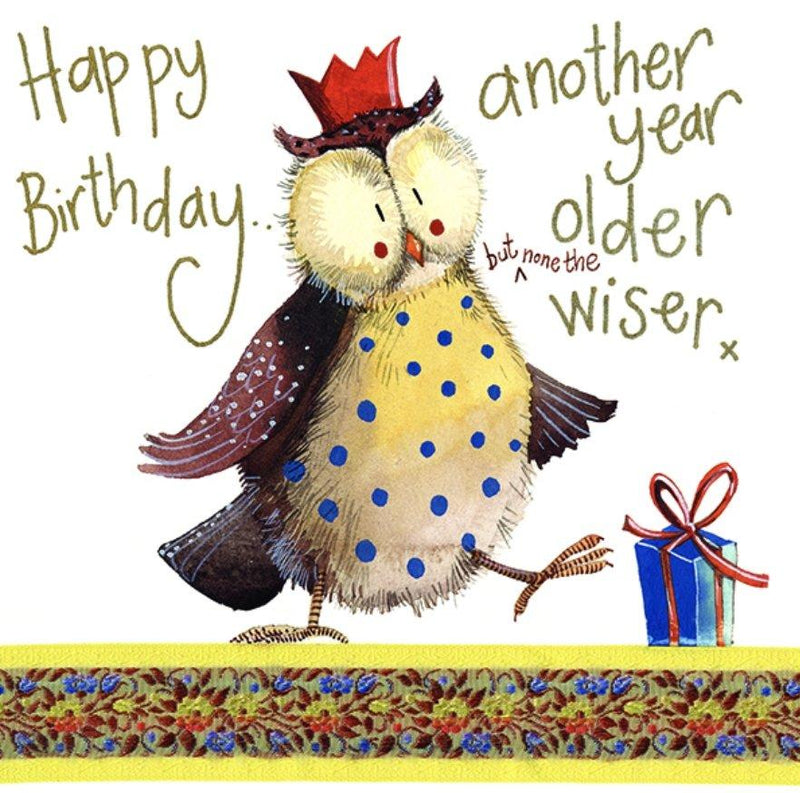 None the Wiser Owl Birthday Card - Lemon And Lavender Toronto