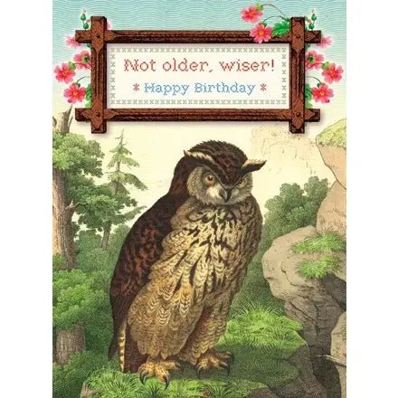 Not Older, Wiser! Happy Birthday Owl Card - Lemon And Lavender Toronto