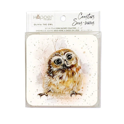 Olivia the Owl Coaster Set of 4 - Lemon And Lavender Toronto