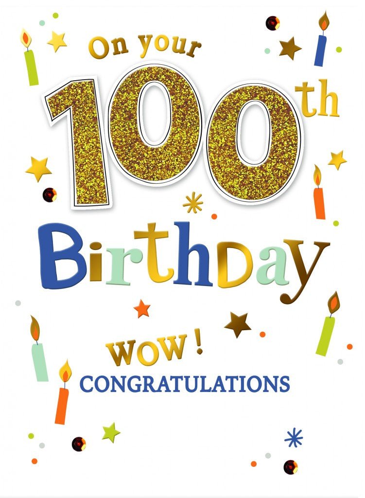 On Your 100TH Birthday Wow! Congratulations Card - Lemon And Lavender Toronto