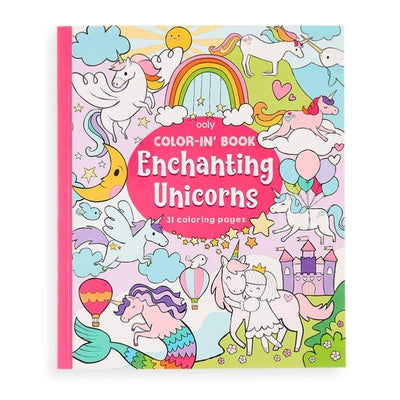 Ooly - Color-in' Book: Enchanting Unicorns - Lemon And Lavender Toronto