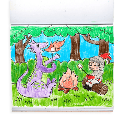 Ooly - Color-in' Book: Knights and Dragons(8" x 10") - Lemon And Lavender Toronto