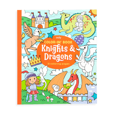 Ooly - Color-in' Book: Knights and Dragons(8" x 10") - Lemon And Lavender Toronto