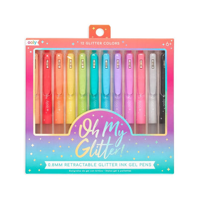 Ooly - Oh My Glitter! Retractable Glitter Gel Pens - Set of 12 - Lemon And Lavender Toronto