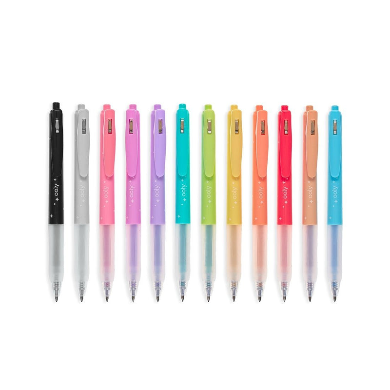 Ooly - Oh My Glitter! Retractable Glitter Gel Pens - Set of 12 - Lemon And Lavender Toronto