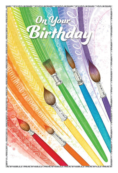 Paint Brushes Birthday Card - Lemon And Lavender Toronto