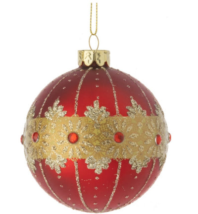 Painted Glass Deep Red Ornament - Lemon And Lavender Toronto