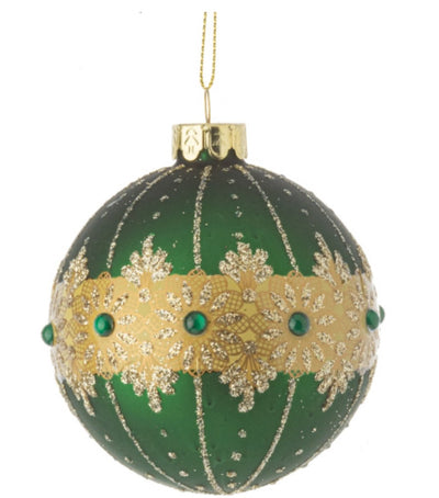 Painted Glass Emerald Green Ornament - Lemon And Lavender Toronto